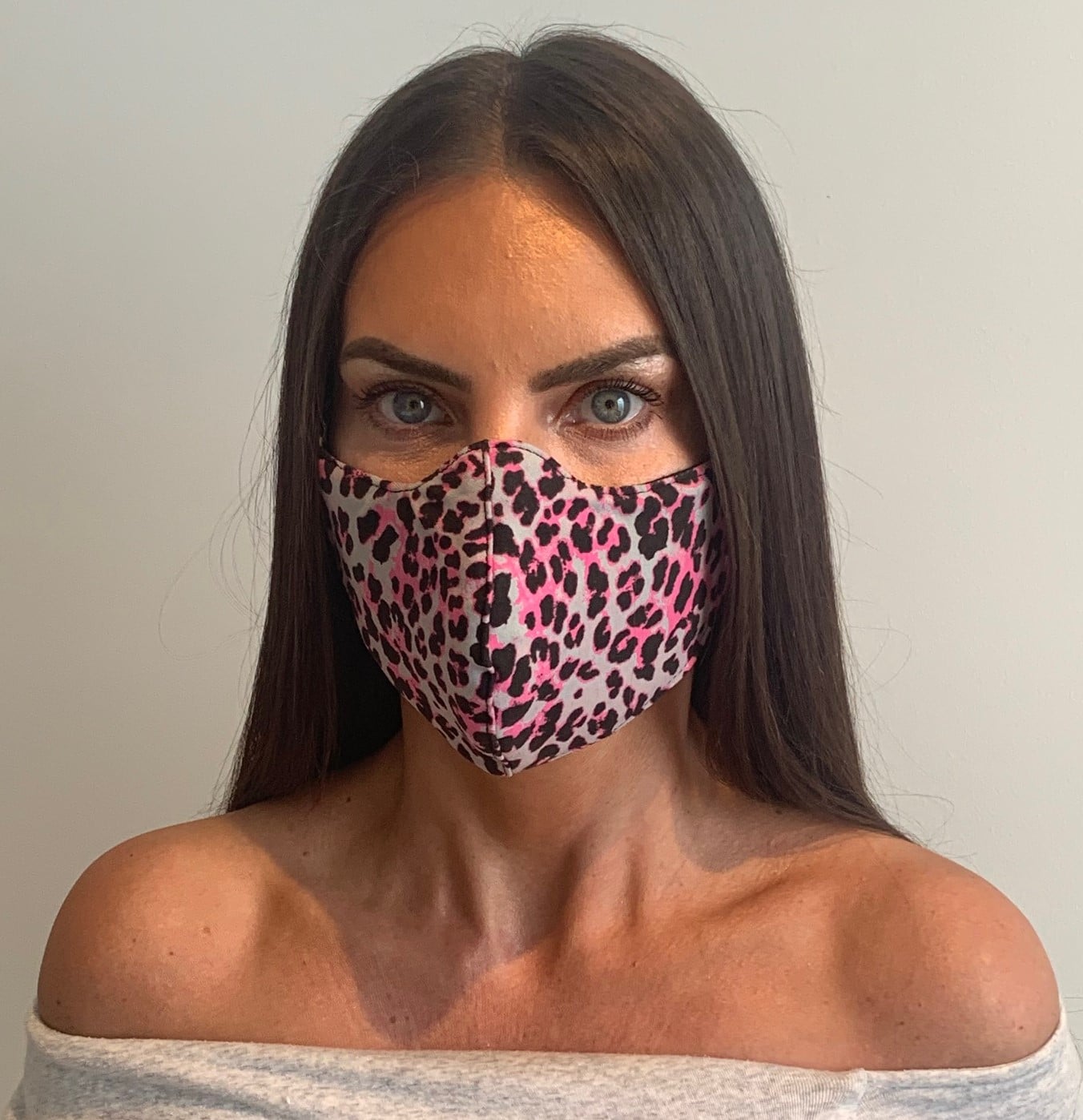 Women's reusable face mask Leopard Pink