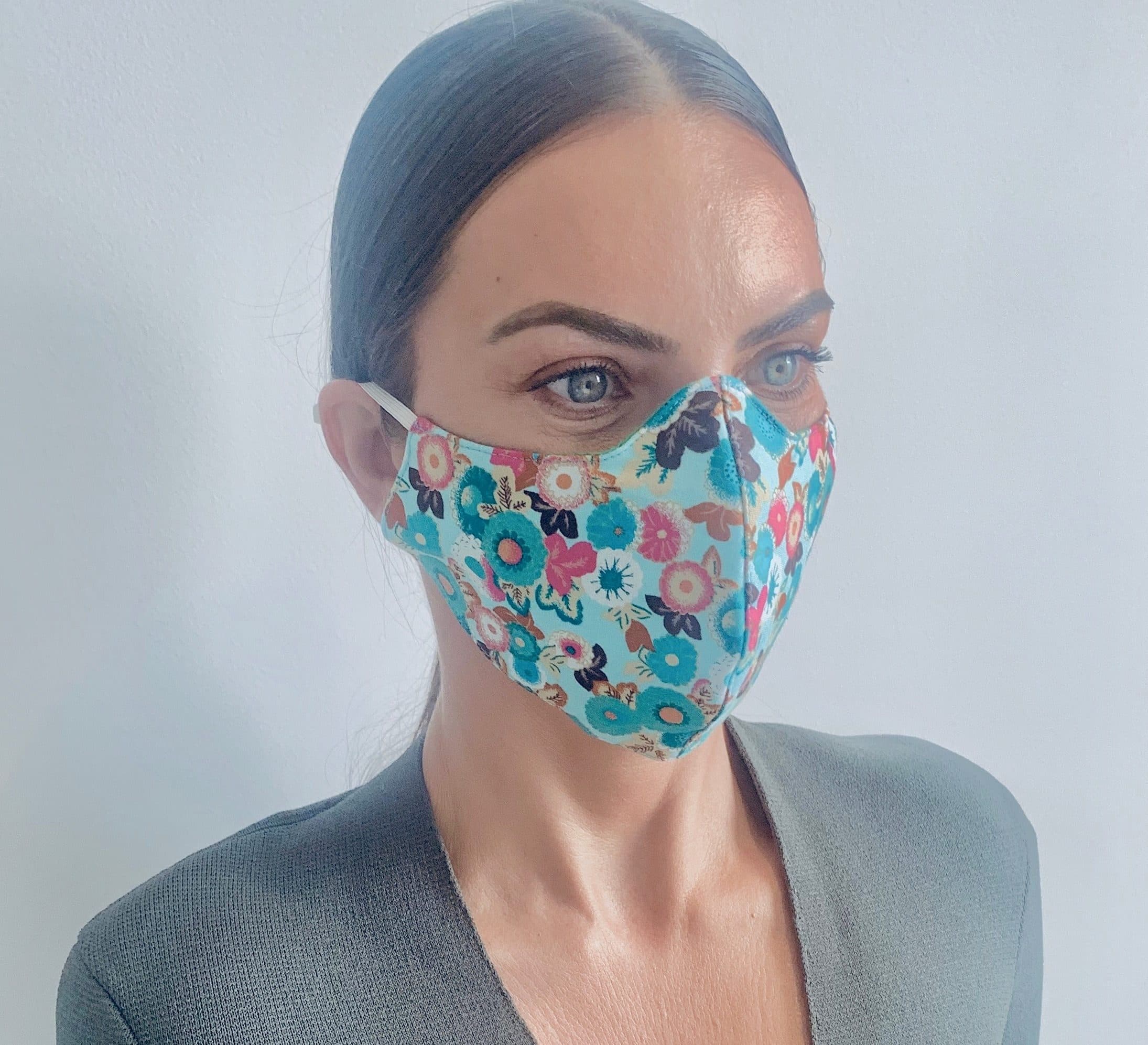 Japanese floral print womens reusable face mask
